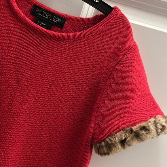 Rachael Zoe girls red dress with leopard accents - Picture 2 of 4